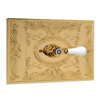 OTTONE CLASSIC EXPERT Декор.панель "ОВАЛ" h145x217мм. с отв.д/ручки, золото/декор 2 (БЕЗ РУЧКИ)