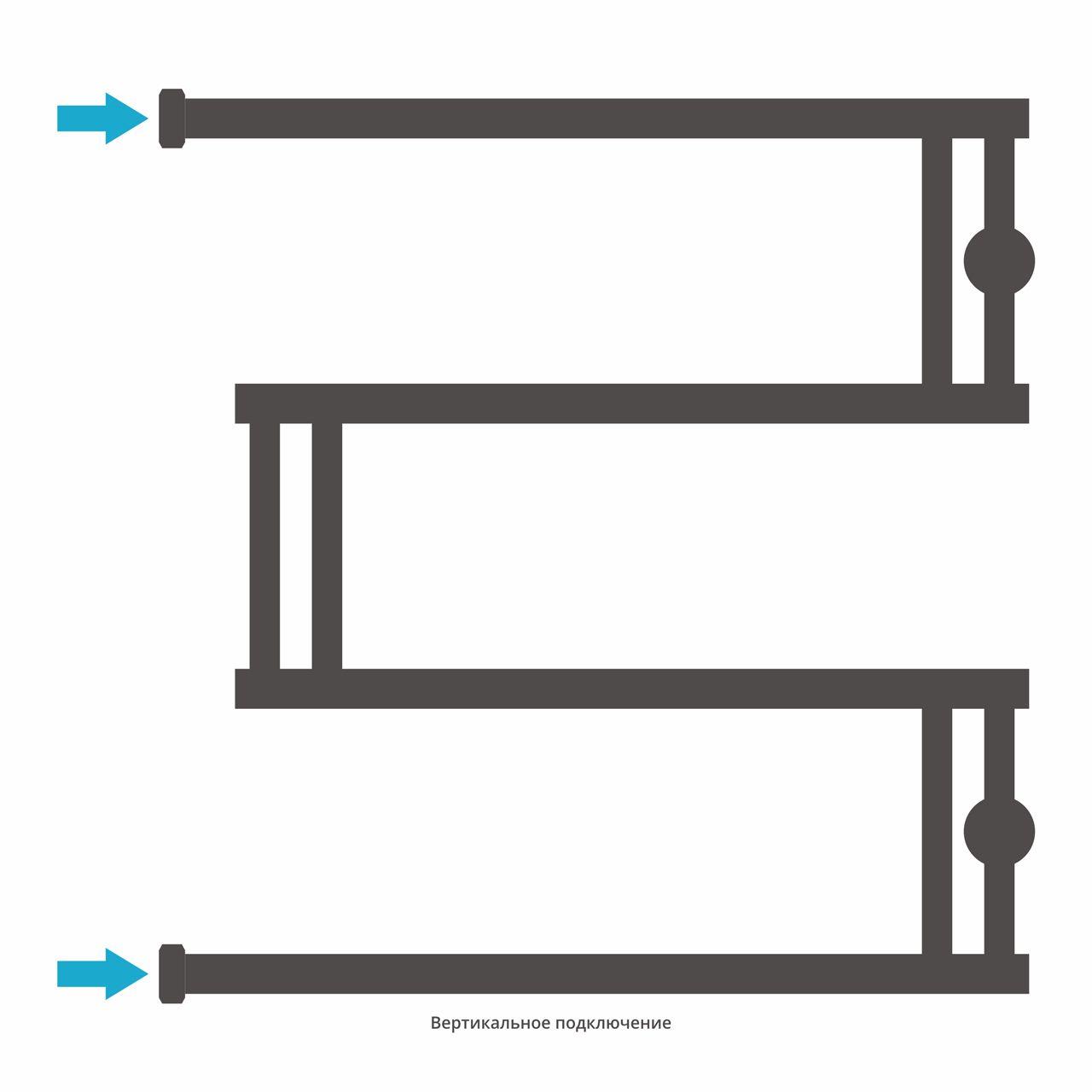 Полотенцесушитель водяной High-Tech model "M+" 600х600 (Состаренная ЛАТУНЬ)