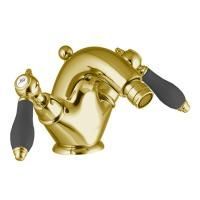 Fima Carlo Frattini Herend Смеситель для биде, на 1 отв., черные ручки, цвет: золото Fima Carlo Frattini Herend Смеситель для биде, на 1 отв., черные ручки, цвет: золото