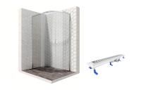 Душевой уголок Ambassador Queen 11011103L-ST2, полукруглый, линейный трап, 120х80