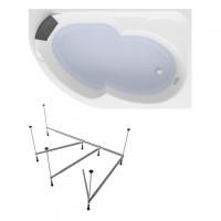 Комплект 3 в 1 Lavinia Boho Grance Hill S1-370317PR, акриловая ванна 170x105 см (правый разворот), усиленный металлический каркас, мягкий подголовник