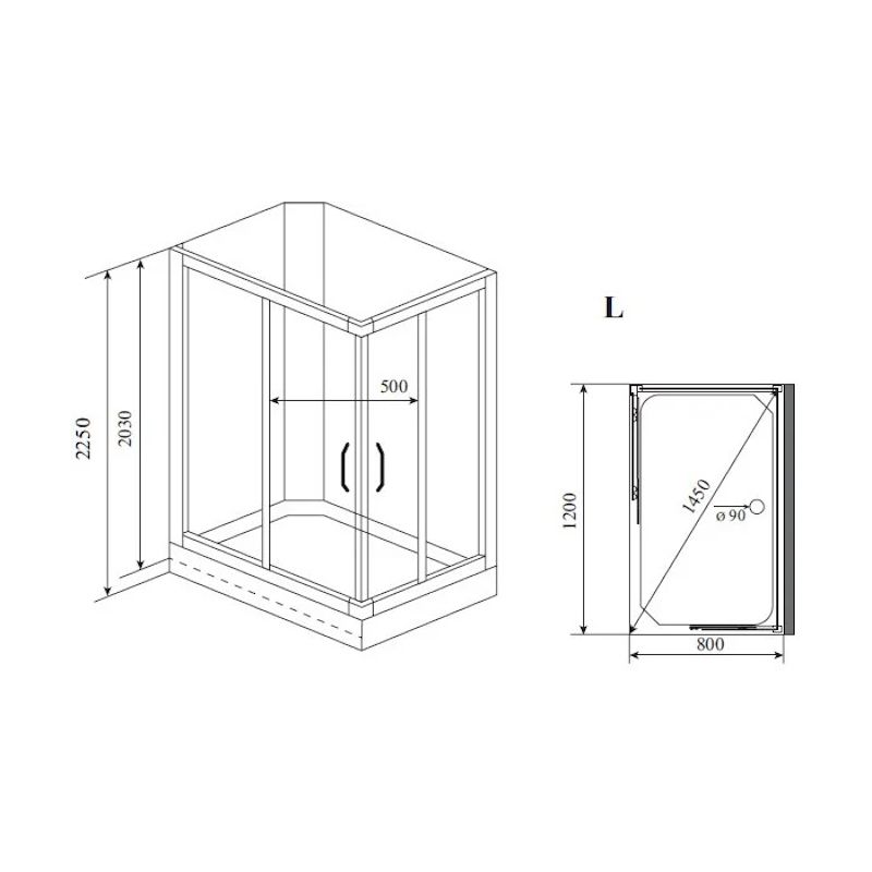 Душевая кабина Timo Premium ILMA ILMA102L, 120x80x222