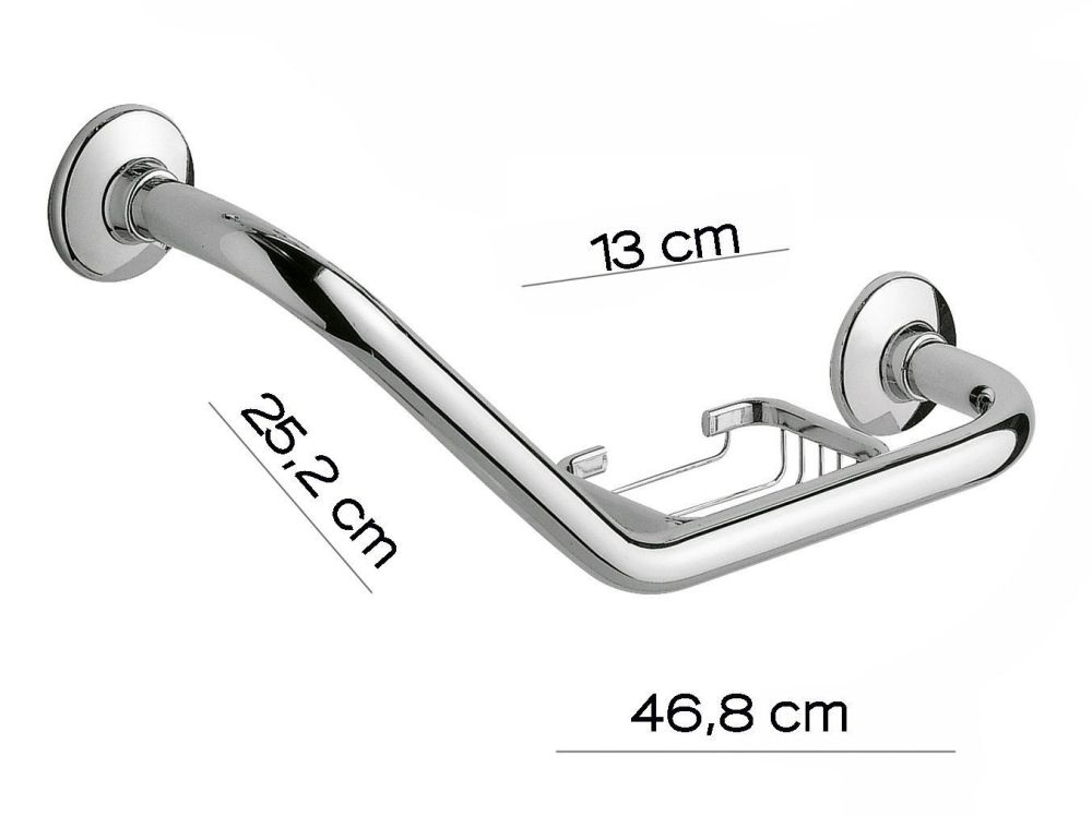 Gedy, поручень гнутый с решеткой, цвет хром