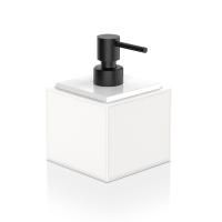 Дозатор для жидкого мыла, Decor Walther, Brownie, механический (нажимной), ширина, мм-99, глубина, мм-99, высота, мм-147, ёмкость(мл)-400, тип установки-настольный (свободностоящий), материал колбы-фарфор белый/искусственная кожа, цвет колбы-белый (имитац