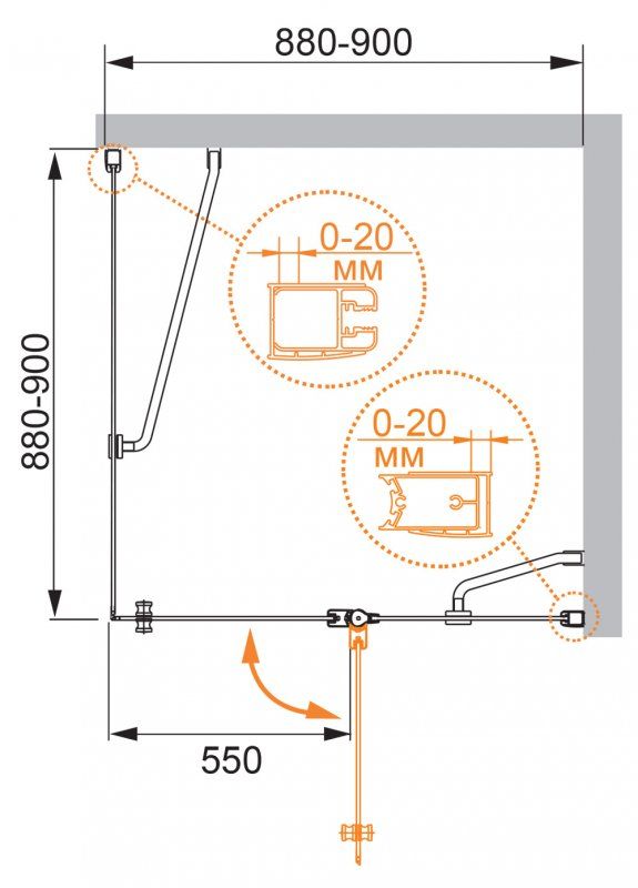 Душевой уголок CEZARES ELENA A-12