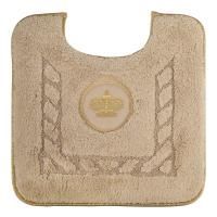 Коврик для WC 60х60 см. вышивка логотип КОРОНА, капучино, окантовка золото