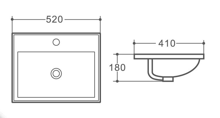 Раковина керамическая полувстраиваемая AM6230 Раковина керамическая полувстраиваемая AM6230