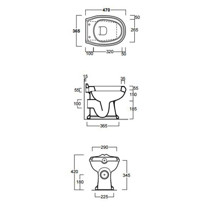 SIMAS Arcade Унитаз напольный, слив в пол, 36,5х55см, цвет белый