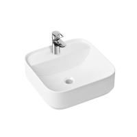 Комплект 2 в 1 Lavinia Boho Bathroom Sink Slim 21510384, накладная фарфоровая раковина 42 см, смеситель с донным клапаном
