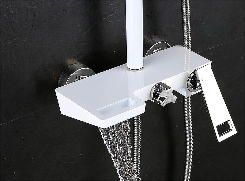 Душевая система Bronze de Luxe Quadro LT919WС Белый Хром