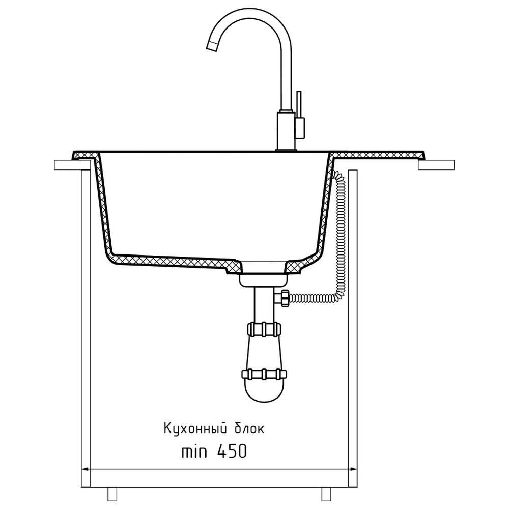 Кухонная мойка GranFest RONDO 580L, терракот, артикул R-580L терракот