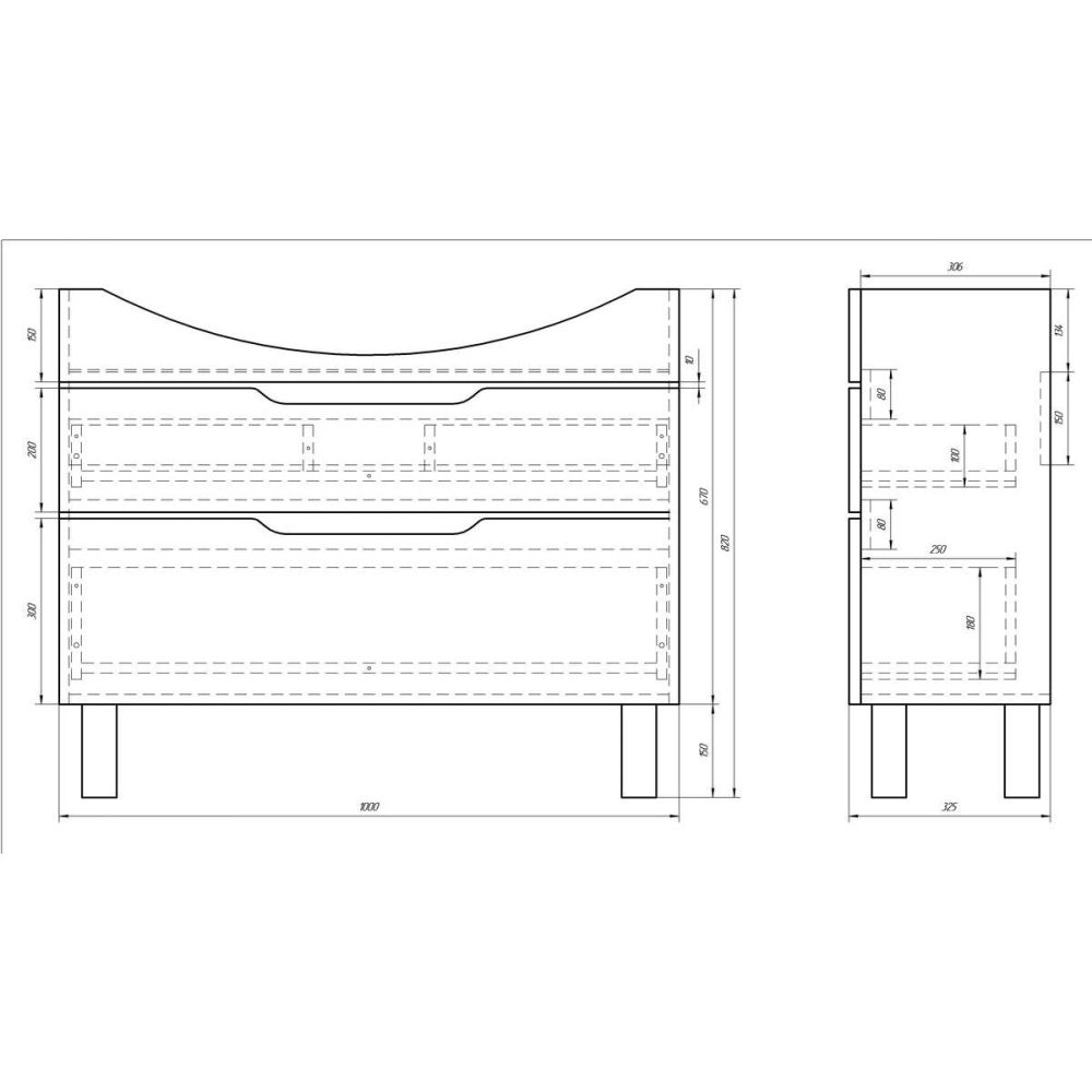Тумба с раковиной подвесная/напольная Dreja Laguna Plus 105 см, белый, артикул 99-0108-com