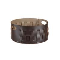 ADJ Круглая корзина для белья, D40xH20 см., цвет: шоколад/капучино