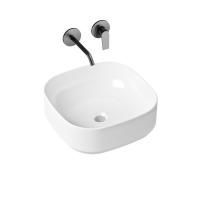 Комплект 2 в 1 Lavinia Boho Bathroom Sink Slim 21510035, накладная фарфоровая раковина 40 см, встраиваемый смеситель со скрытым механизмом
