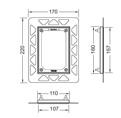 Рамка монтажная TECEfilo, хром глянцевый