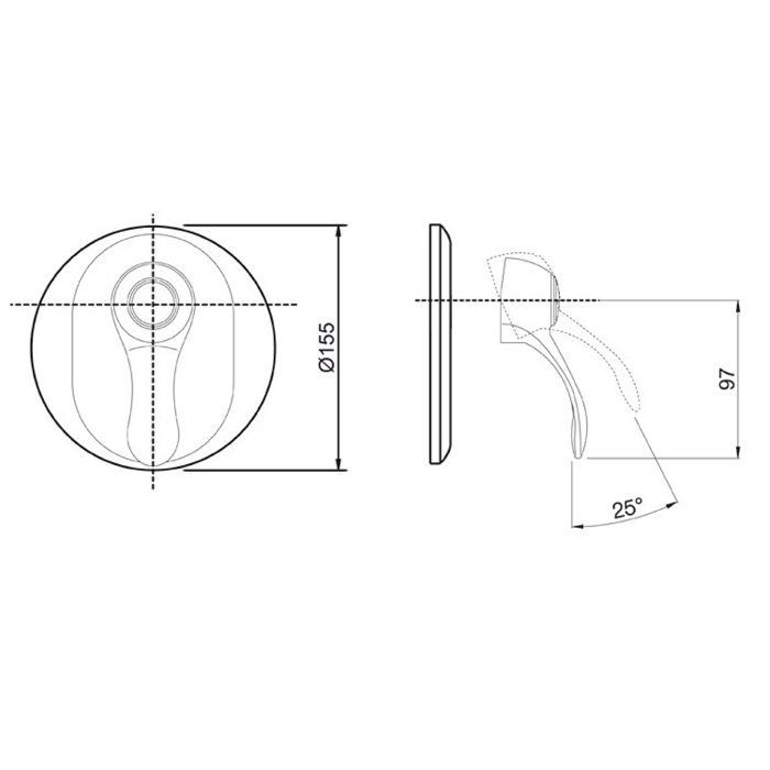 FIMA|Carlo Frattini Lamp Смеситель для душа встроенный, внешняя часть, цвет хром FIMA|Carlo Frattini Lamp Смеситель для душа встроенный, внешняя часть, цвет хром