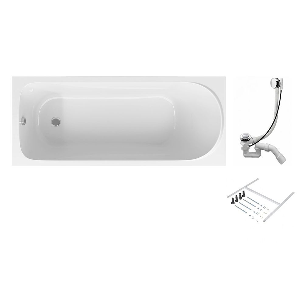 W75A-150-070W-KL Sense Ванна 150x70, каркас, слив-перелив, комплект W75A-150-070W-KL Sense Ванна 150x70, каркас, слив-перелив, комплект