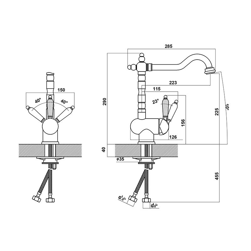Смеситель для кухни Florentina ОДА 313.10H.1113.720, графит