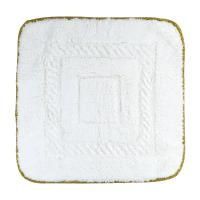 COMPLEMENTI Коврик для ванной комнаты 60х60 см. белый, узор 1, тесьма золото