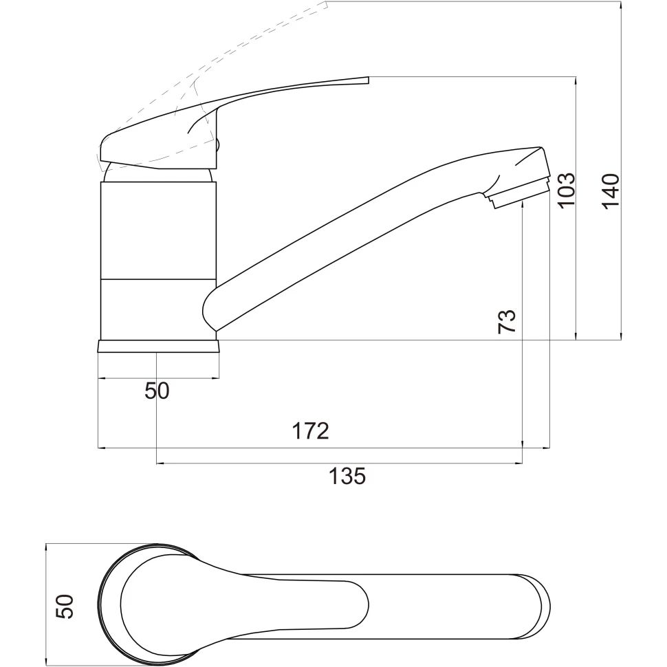 Смеситель для кухни Savol S-T4501-1, хром