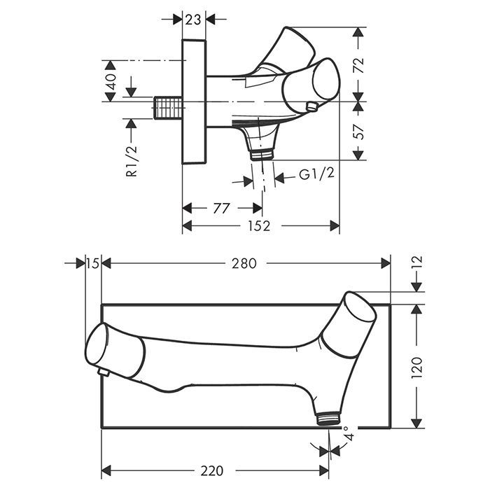 AX Starck Organic Термостат для душа , цвет сталь AX Starck Organic Термостат для душа , цвет сталь