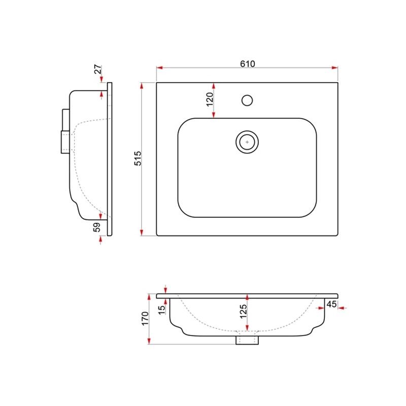 Раковина Dreja Just Flat 42061-KL, артикул 42061-KL
