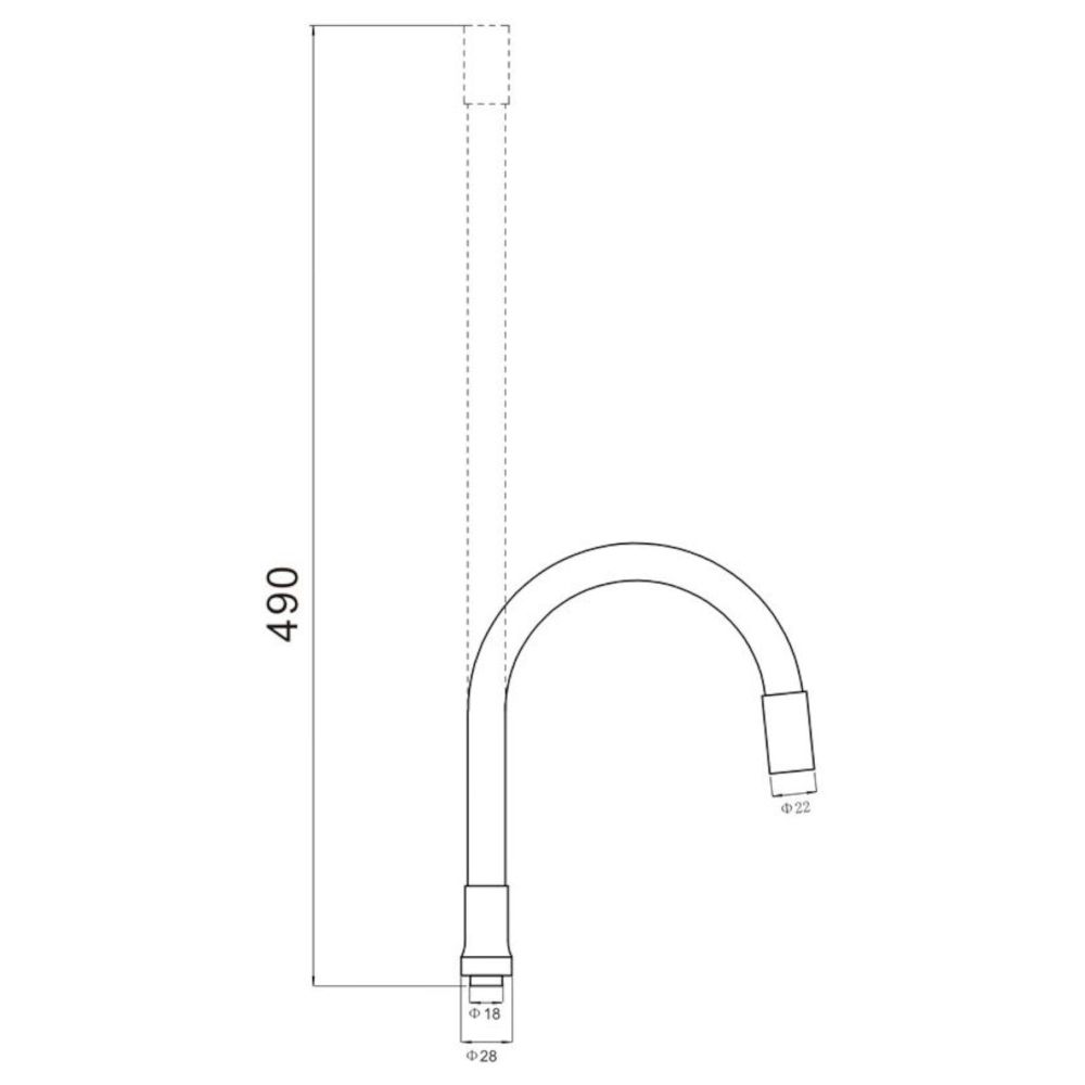 Гибкий излив для кухонного смесителя Savol S-CG03, красный