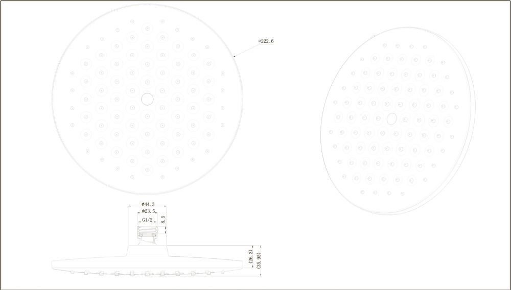 Верхний душ Bravat Built-in P70253BW-ENG, черный
