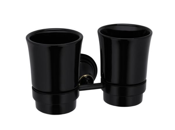 Стакан для зубных щеток Fixsen Luksor FX-71607B Черный Золото