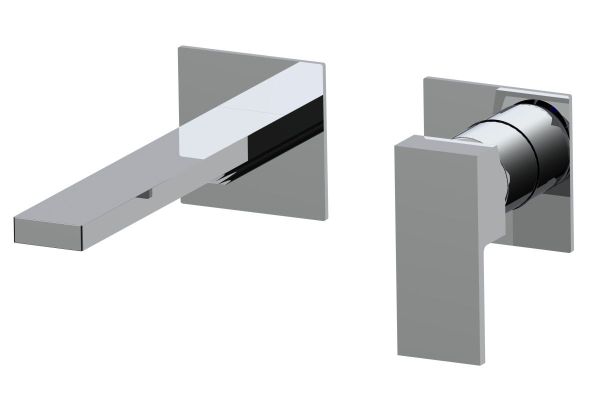 AQG Bold, встраиваемый в стену однорычажный смеситель для раковины (излив 20,3 см), цвет хром