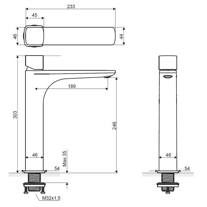 Смеситель для умывальника EXCELLENT Keria Q AREX.2012CR (хром)