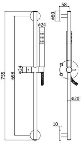 Душевой гарнитур Paffoni Life ZSAL135HG медовое золото