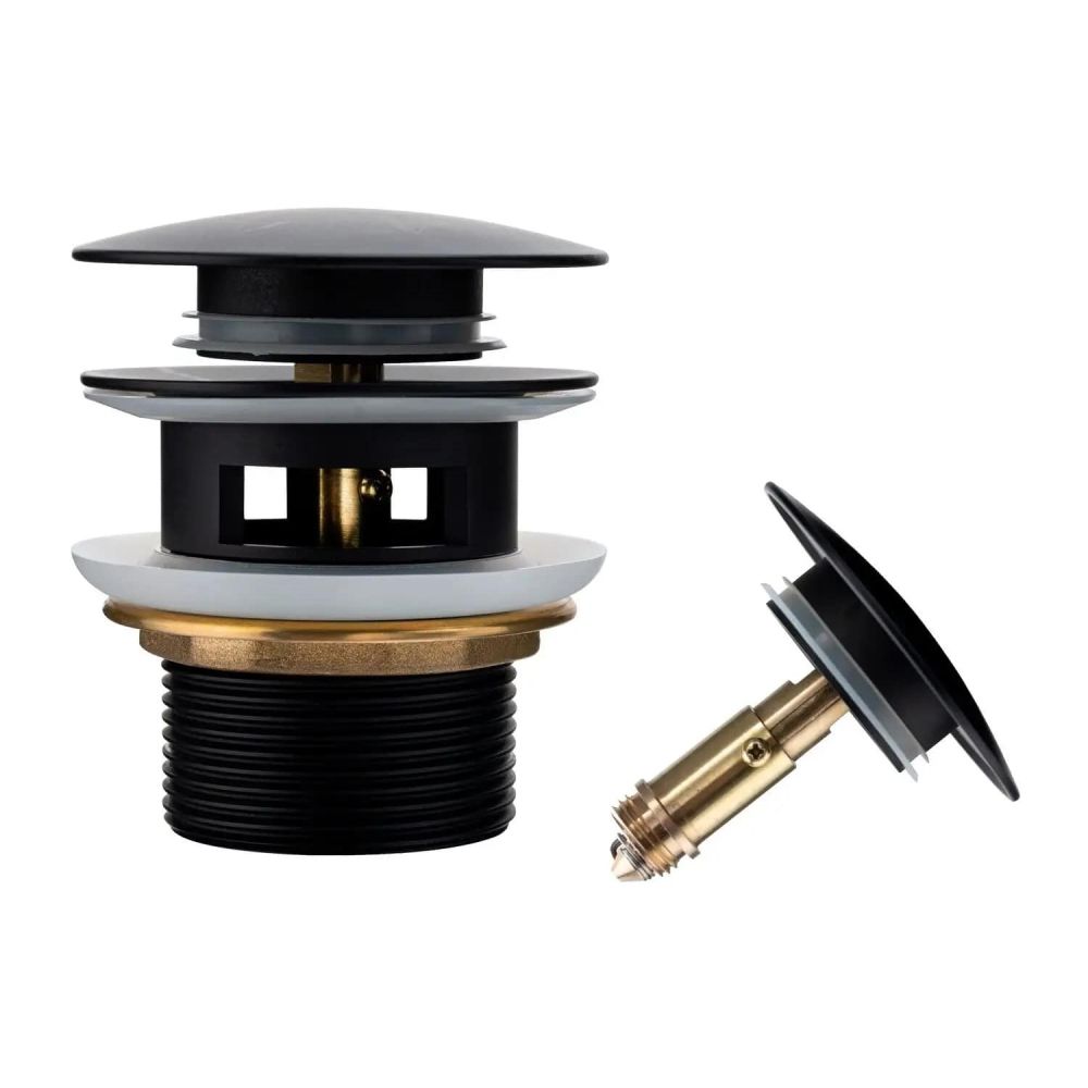 Донный клапан для раковины с переливом Maretti AC19Z12560, черный, артикул AC19Z12560