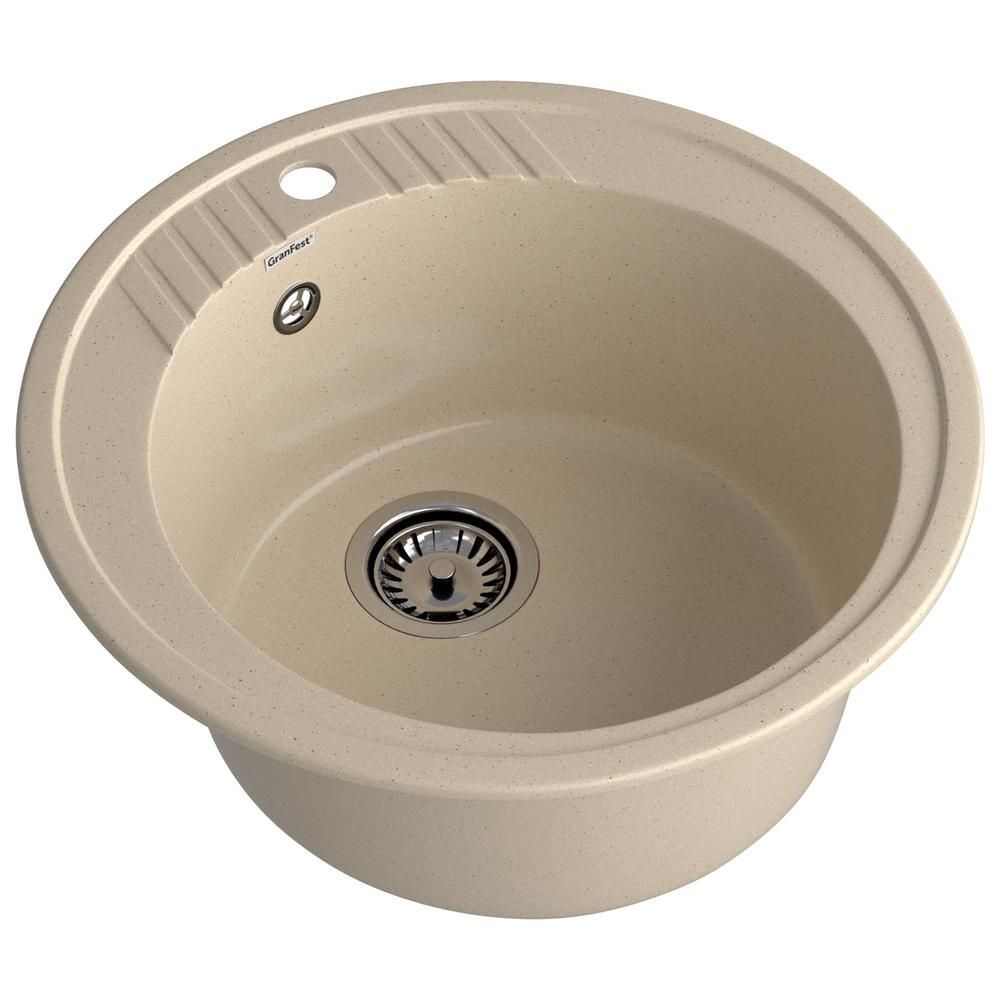 Кухонная мойка GranFest RONDO 520, кашемир, артикул R-520 кашемир