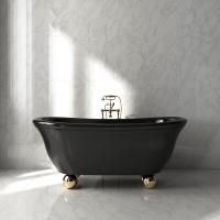 Devon Aurora Bijoux Ванна 171х87хh74 см, отдельностоящая, ножки Sfera - цвет золото светлое, цвет ванны черный глянцевый снаружи и внутри
