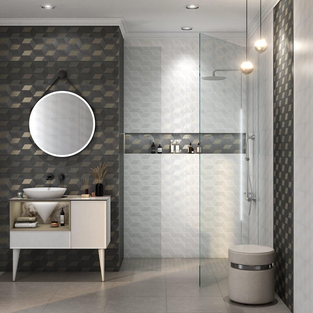 Тумба CONO подвесная с открытой полкой и ящиками 97, белая матовая-лимо