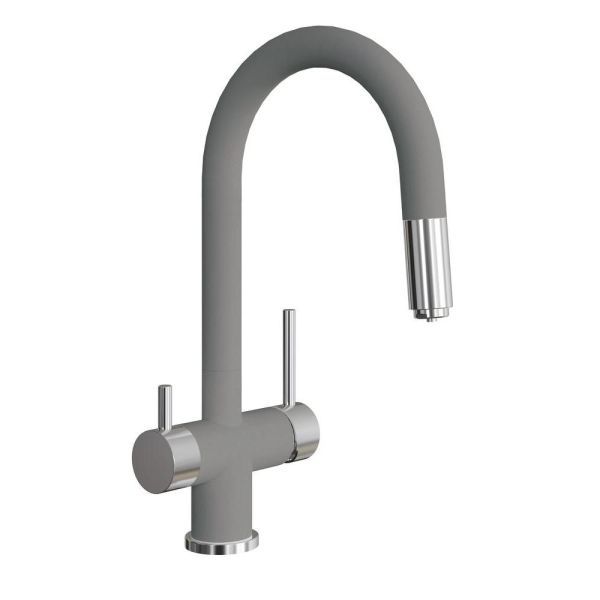 Смеситель для кухни с подключением фильтра Florentina МАЭСТРО 337.03Н.2123.307, серый шёлк