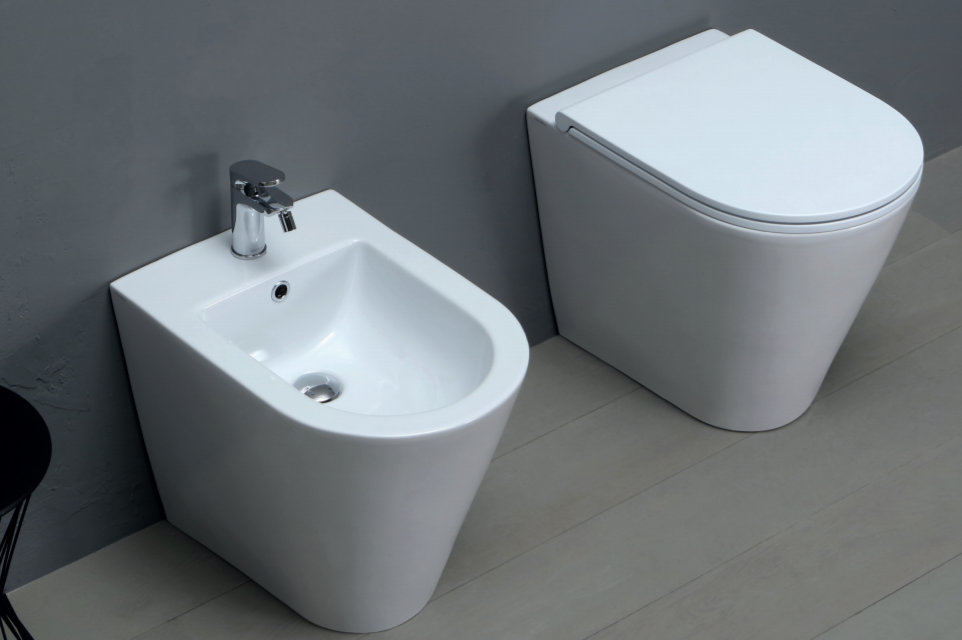 AZZURRA FORMA Унитаз приставной безободковый 54х37х42см слив универсальный, смыв от 3л воды, Easy Clean, с креплением, цвет белый