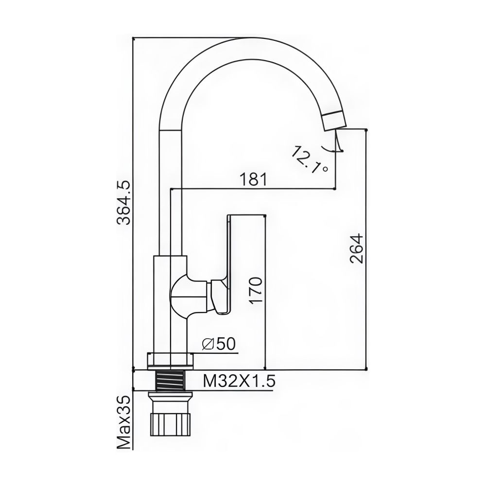Смеситель для кухни Maretti Aria AR31RZZ845, хром