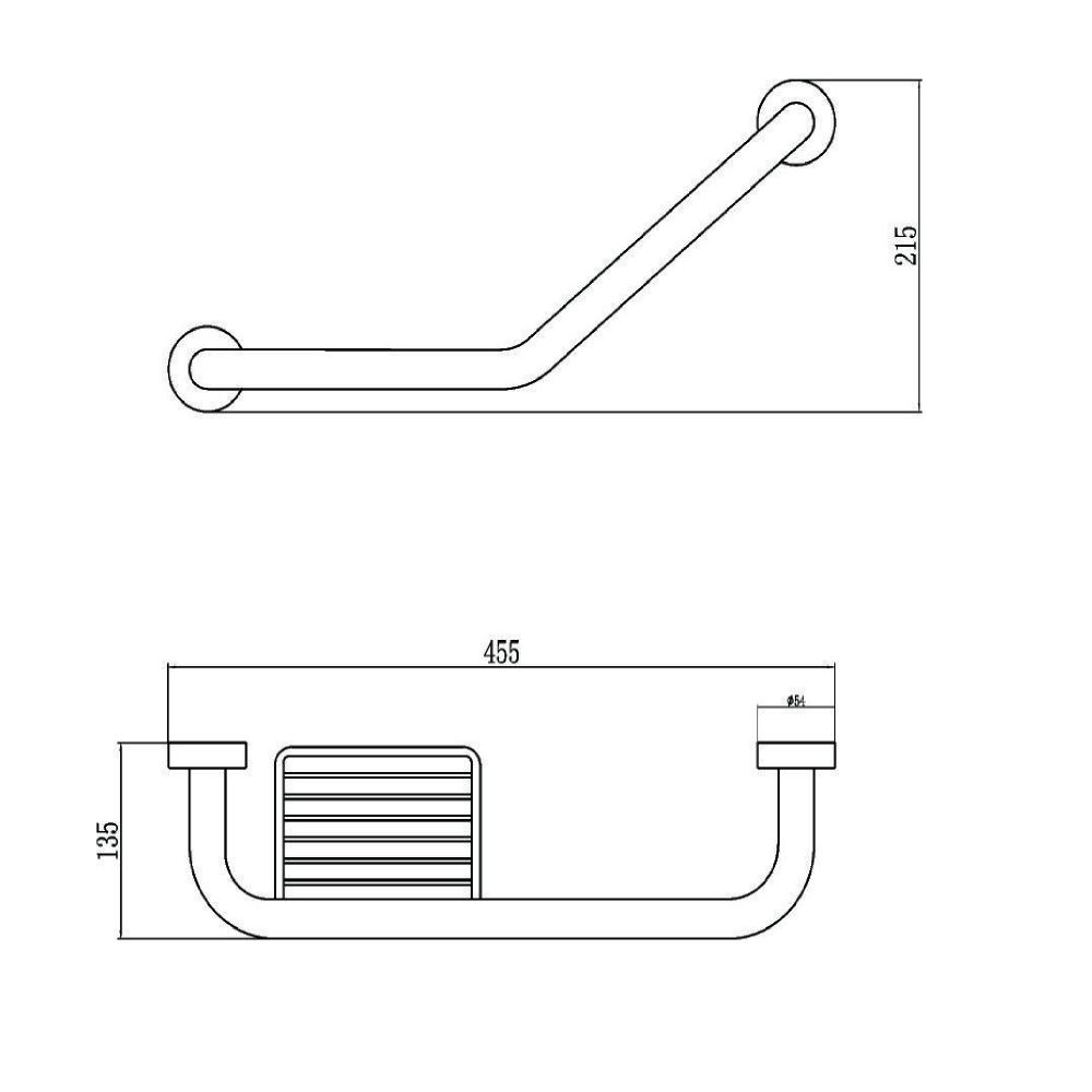 Поручень с мыльницей для ванной Savol S-01030L, хром