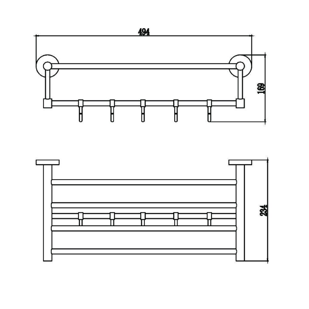 Полка для полотенец Savol S-508745, хром
