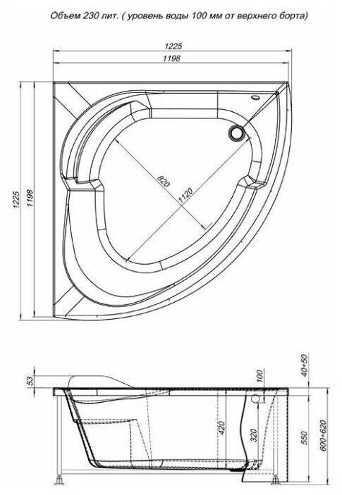 Фронтальный экран Aquanet Fregate 120 Фронтальный экран Aquanet Fregate 120