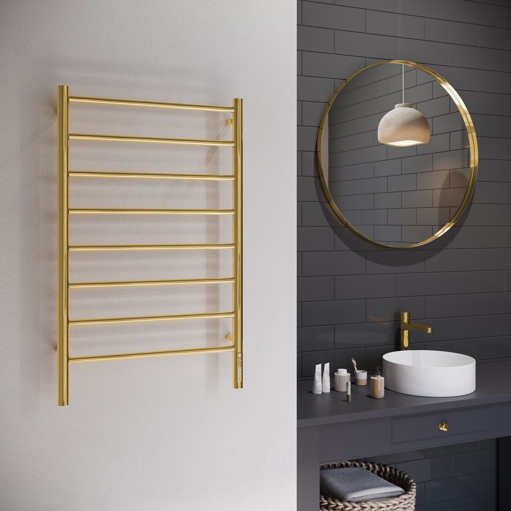 Полотенцесушитель электрический Terminus Аврора П8 50х85 quick touch, золото, артикул 4670078566331