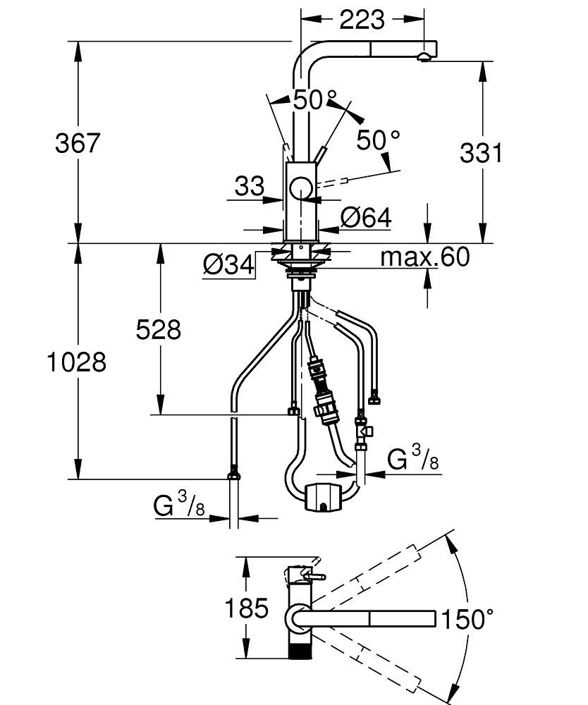 Смеситель для кухни с функцией фильтрации воды GROHE 30590000 Смеситель для кухни с функцией фильтрации воды GROHE 30590000