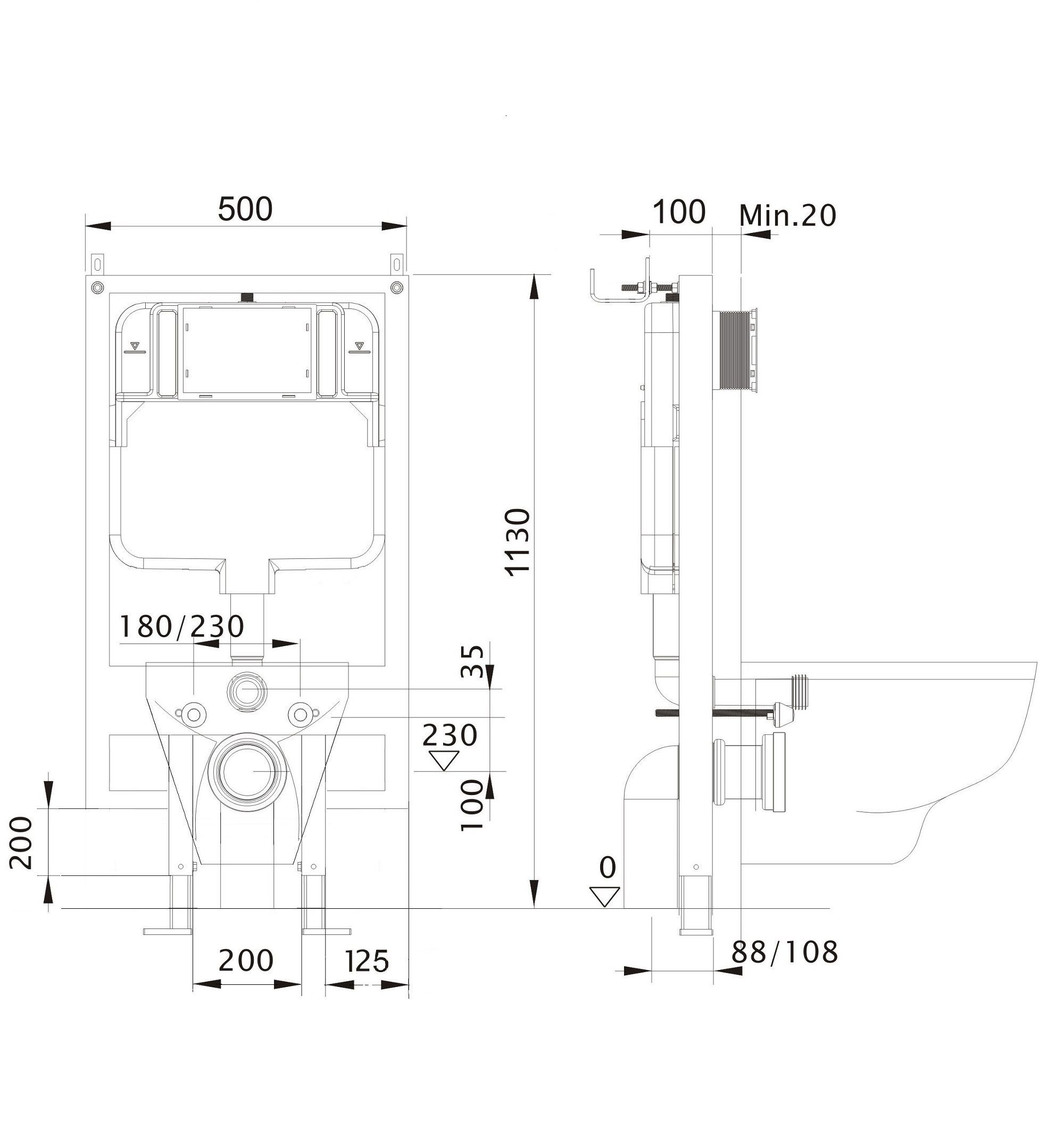Инсталляция для подвесного унитаза Aquatek INS-0000020 , 1130*500*100 мм , +звукоизоляционная прокладка (возможна установка в угол) Инсталляция для подвесного унитаза Aquatek INS-0000020 , 1130*500*100 мм , +звукоизоляционная прокладка (возможна установка в угол)