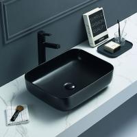 Раковина керамическая накладная AM-78109-MB, цвет чёрный матовый, 500х390х130