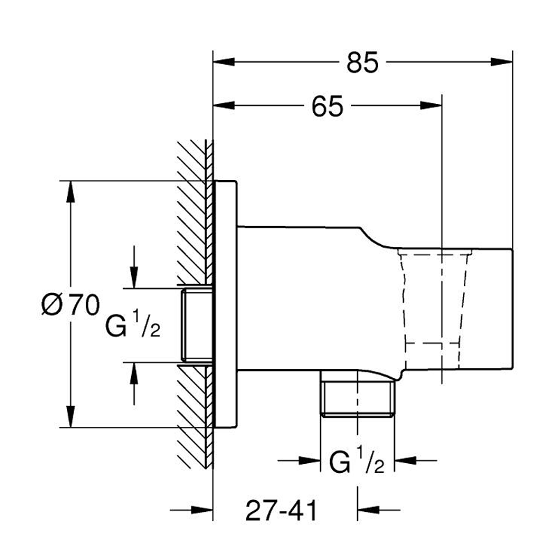 Шланговое подключение GROHE TEMPESTA 28628001 (хром, латунь, круглая), шт Шланговое подключение GROHE TEMPESTA 28628001 (хром, латунь, круглая), шт