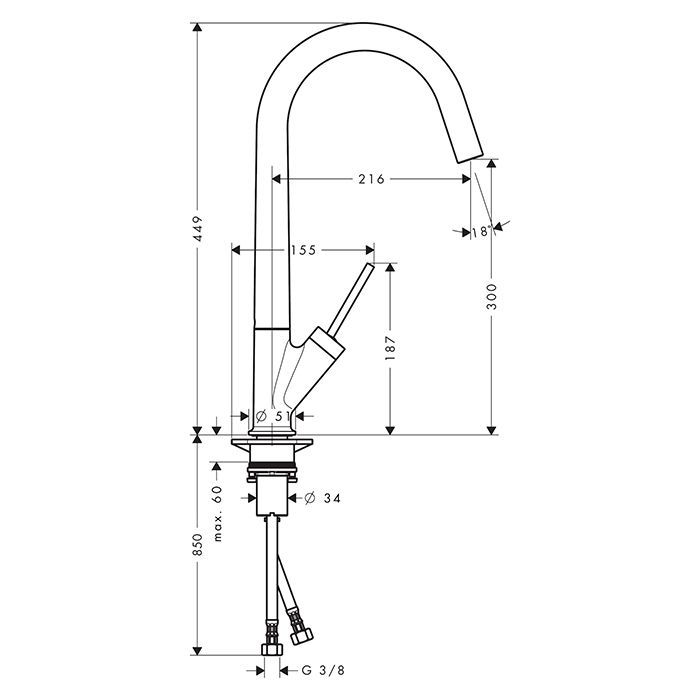 AX Starck КухонныйСмеситель 300, Eco, пст AX Starck КухонныйСмеситель 300, Eco, пст