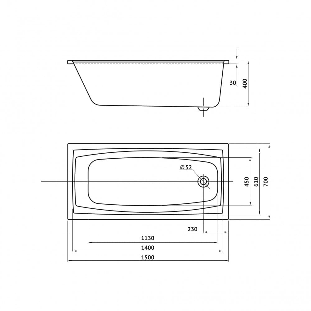 Ванна BERGES акриловая FEYA 150x70 Ванна BERGES акриловая FEYA 150x70