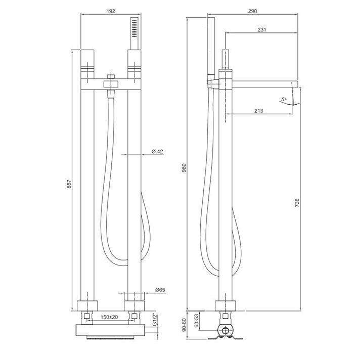 Fantini Venezia Ручка для смесителя, цвет: Matt Gun Metal PVD